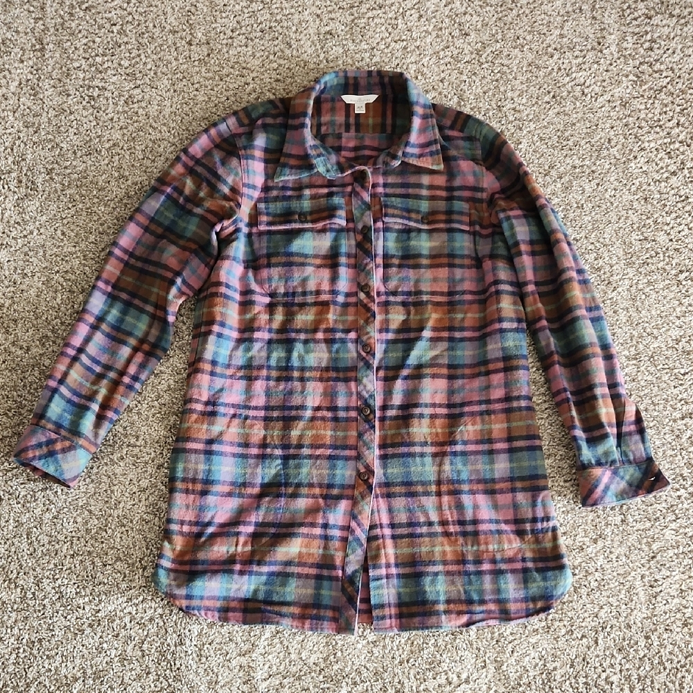 L.L. Bean Siganture Multicolor Plaid Tunic